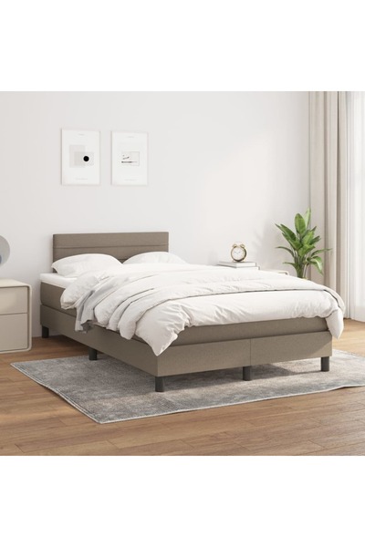 Concept Pat box spring cu saltea, gri taupe, 120x200 cm, textil