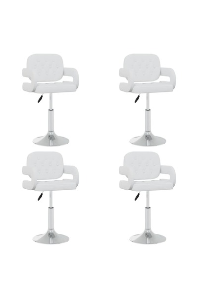 Concept Περιστρεφόμενες καρέκλες κουζίνας, 4 τεμ., λευκές, οικολογικό Δερμάτινο