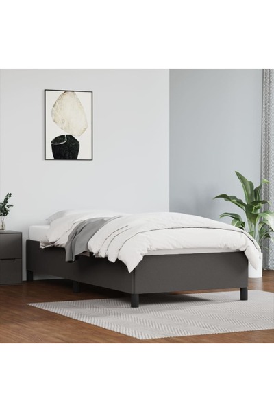 Concept Σκελετός κρεβατιού, γκρι, 90x200 cm, οικολογικό Δερμάτινο