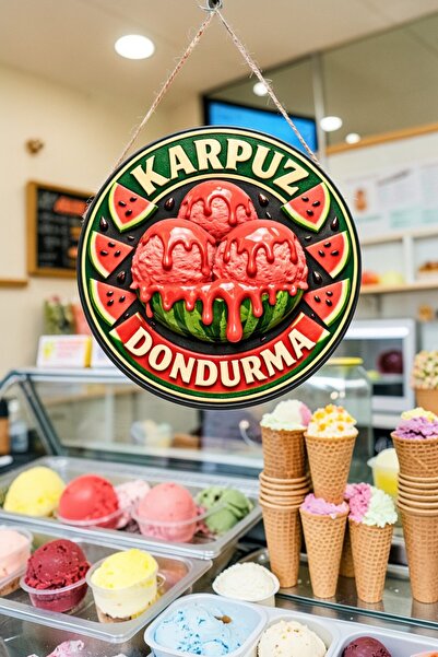 Nod Watermelon Ice Cream Visual Wooden Stringed Door Wall Ornament Summer Caf...