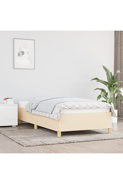 Concept Cadru de pat, crem, 80x200 cm, material textil