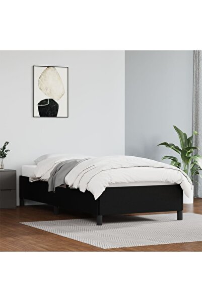 Concept Σκελετός κρεβατιού, μαύρο, 90x200 cm, οικολογικό Δερμάτινο