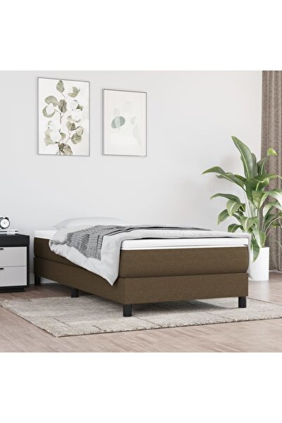 Concept Pat box spring cu saltea, maro închis, 100x200 cm, textil
