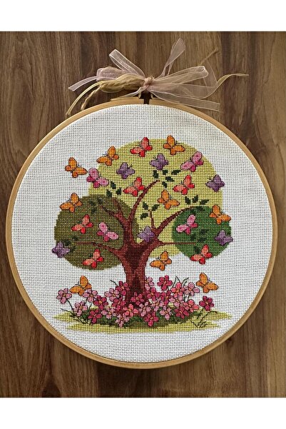 Handmade Kanaviçe el işi kasnaklı tablo.