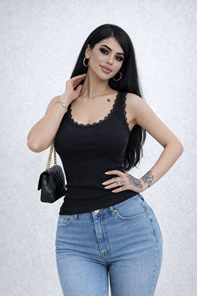 MY JOSHUA Women's Lace Detailed Camisole Tank Top