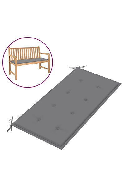 Concept Μαξιλάρι παγκάκι κήπου, γκρι, 100x50x3 εκ.