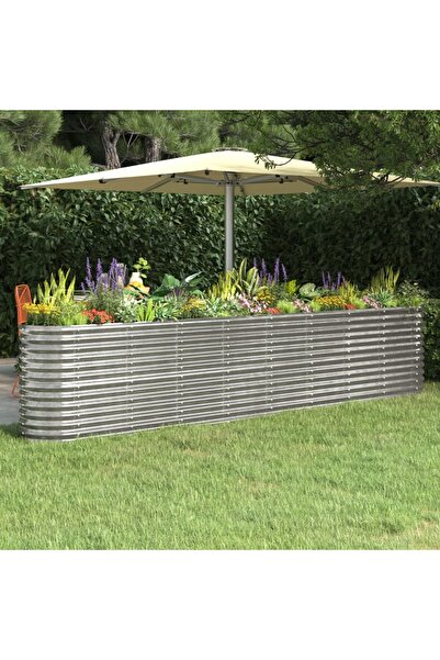 Concept Ασημένια γλάστρα 332x40x68 cm ηλεκτροστατικά βαμμένη από ατσάλι