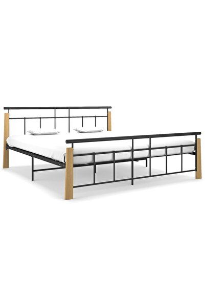 Concept Рамка за легло, 180x200 см, метал и масивна дъбова дървесина