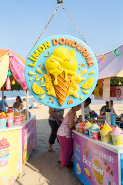 Nod Ornament decorativ din lemn pentru ușă și perete, cu design de înghețată ...