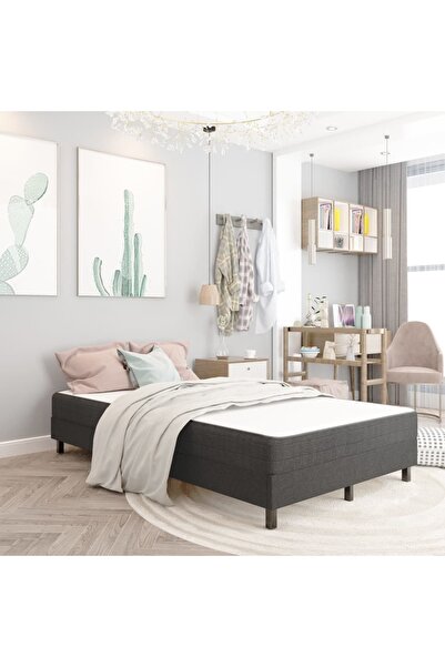 Concept Pat continental, gri închis, 120x200 cm, material textil