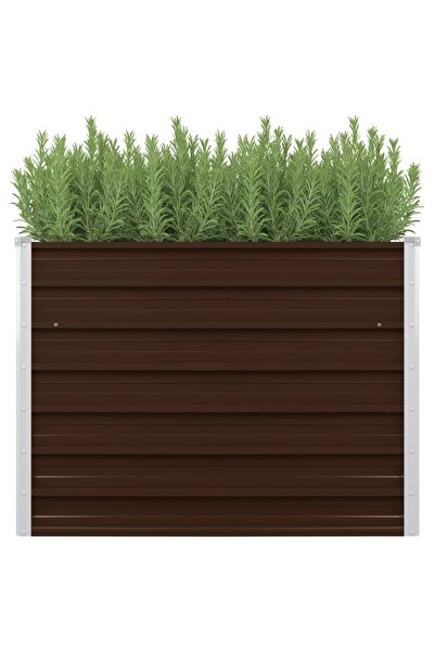 Concept Strat înălțat de grădină, maro, 100x100x77 cm, oțel galvanizat