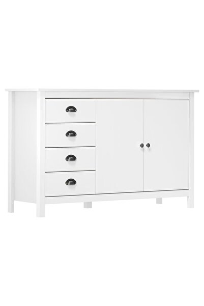 Concept Μπουφές Hill Range, 130x40x80 cm, λευκό, μασίφ ξύλο πεύκου