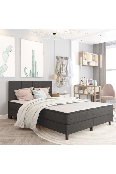 Concept Pat continental, gri închis, 140x200 cm, material textil