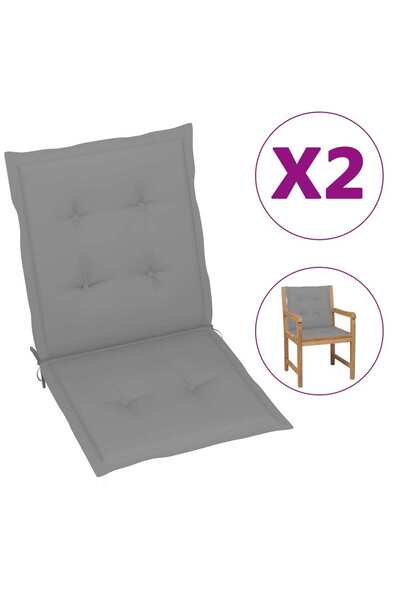 Concept Μαξιλάρια καρέκλας κήπου, 2 τεμ., γκρι, 100x50x3 εκ.
