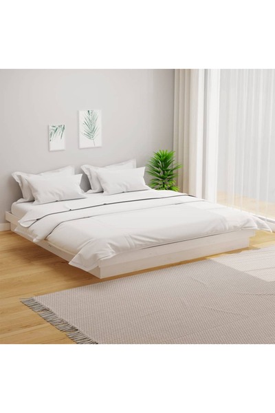 Concept Σκελετός κρεβατιού Super King 6FT, λευκό, 180x200 cm, μασίφ ξύλο