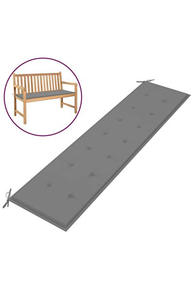 Concept Μαξιλάρι παγκάκι κήπου, γκρι, 200x50x3 εκ.