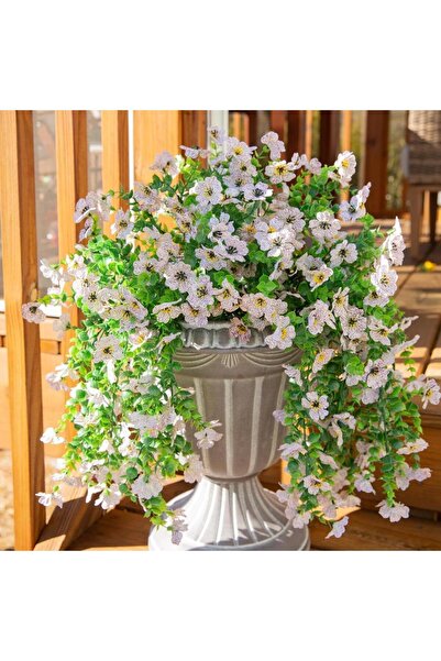 Nettenevime Yapay Çiçek Beyaz Sarkan Mineli Okaliptus Şimşir Yapay Sarmaşık 5...