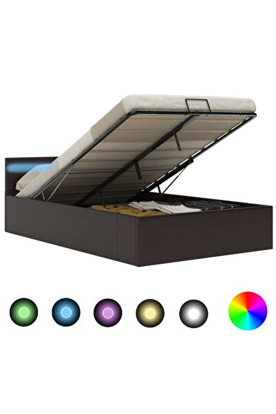 Concept Υδραυλικό πλαίσιο κρεβατιού με συρόμενο LED γκρι 120x200 cm οικολογικ...