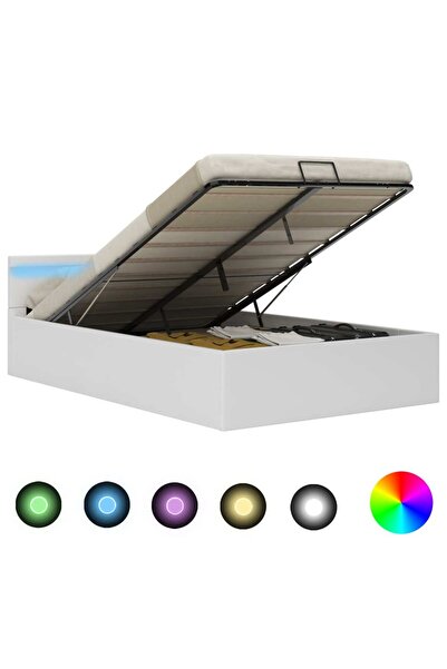 Concept Υδραυλικό πλαίσιο κρεβατιού με συρόμενο LED λευκό 120x200 cm οικολογι...