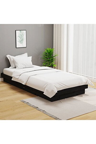Concept Σκελετός κρεβατιού, μαύρο, 100x200 cm, μασίφ ξύλο πεύκου