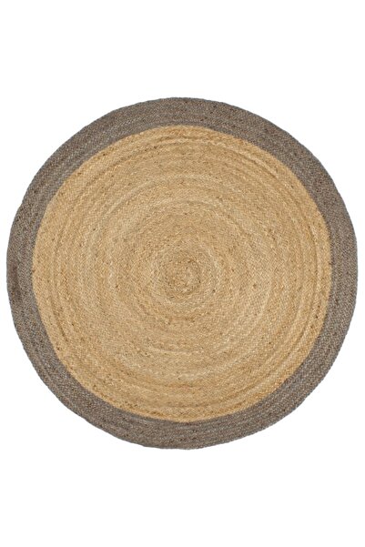 Concept Χειροποίητο Χαλί με γκρι περίγραμμα, 210 εκ., γιούτα