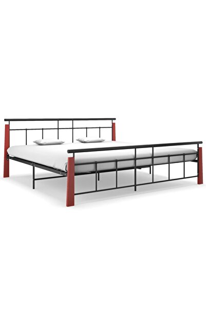 Concept Рамка за легло, 200x200 см, метал и масивна дъбова дървесина