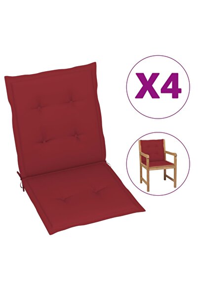 Concept Μαξιλάρια καρέκλας κήπου, 4 τεμ., κόκκινο κρασί 100 x 50 x 3 εκ.