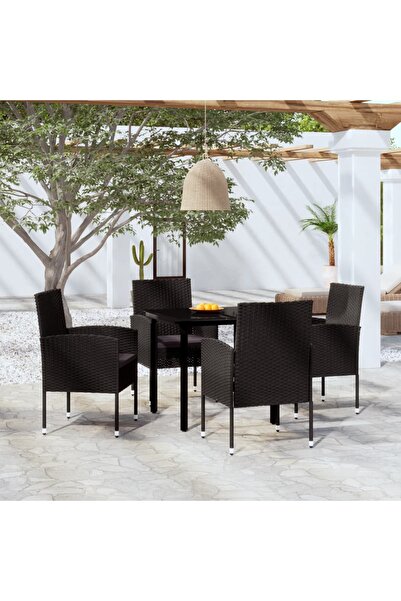 Concept Σετ τραπεζιού κήπου, 5 τεμάχια, μαύρο