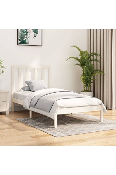 Concept Μικρό σκελετό Μονό κρεβατιού 2FT6, λευκό, 75x190 εκ., μασίφ ξύλο πεύκου