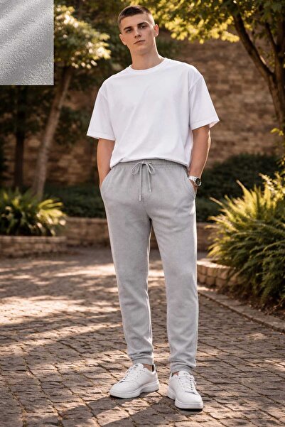 ANATOLIATEKSTILE Men's Textured Casual Pants – Comfortable Fit, Elastic Waist...