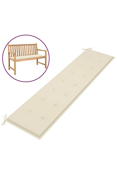 Concept Μαξιλάρι παγκάκι κήπου, κρεμ, 200x50x3 εκ.