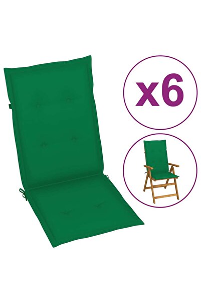 Concept Μαξιλάρια καρέκλας κήπου, 6 τεμ., πράσινο, 120 x 50 x 3 εκ.