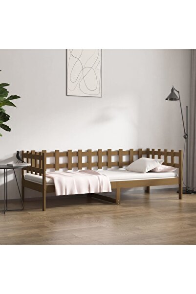 Concept Pat de zi, maro miere, 80x200 cm, lemn masiv de pin