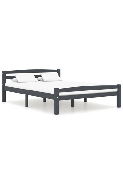 Concept Σκελετός κρεβατιού, σκούρο γκρι, 140x200 εκ., μασίφ ξύλο πεύκου
