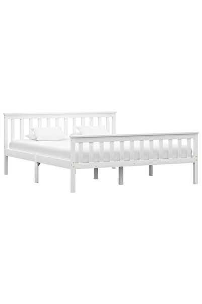 Concept Σκελετός κρεβατιού, λευκό, 160 x 200 εκ., μασίφ ξύλο πεύκου