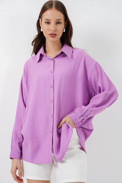 COjans Long oversize shirt 20334 - lilac