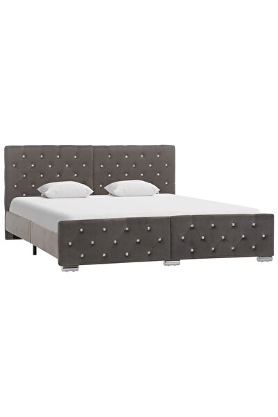 Concept Σκελετός κρεβατιού, γκρι, 160 x 200 εκ., ύφασμα