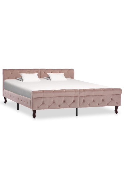 Concept Σκελετός κρεβατιού, ροζ, 160 x 200 εκ., Βελούδο