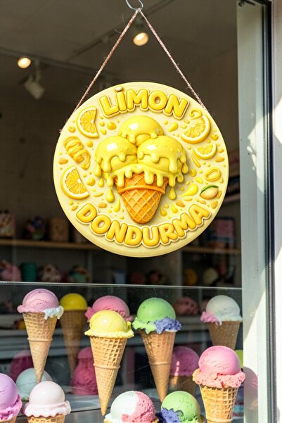 Nod Ornament decorativ din lemn pentru ușă și perete, cu design de înghețată ...