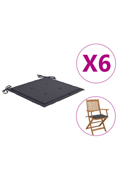 Concept Perne scaun de grădină, 6 buc., antracit, 40x40x3 cm textil