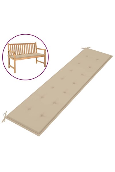 Concept Μαξιλάρι παγκάκι κήπου, μπεζ, 200x50x3 εκ.
