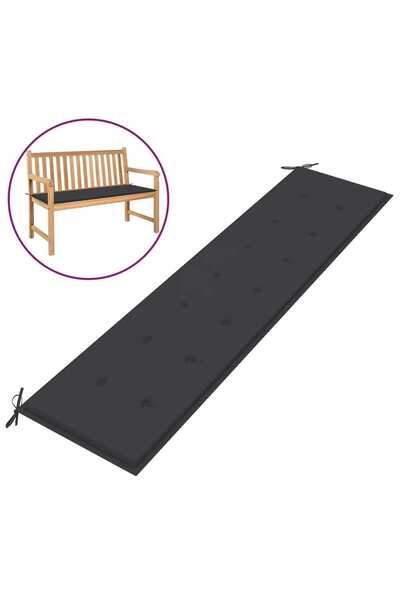 Concept Μαξιλάρι παγκάκι κήπου, ανθρακί, 200x50x3 εκ.