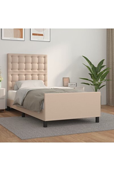 Concept Cadru de pat cu tăblie, cappuccino, 80x200 cm, piele ecologică