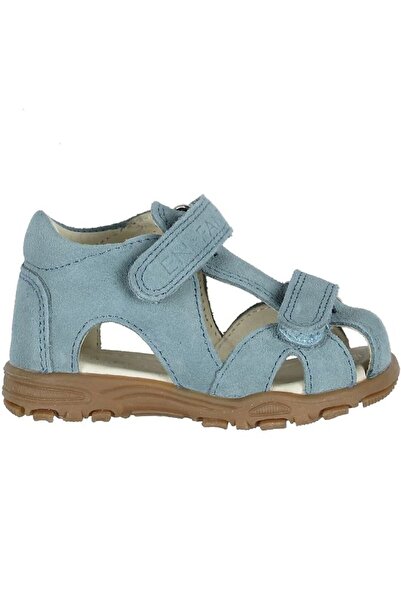 EN FANT Uranus Petrol Suede 24 - Leather Sandals with velcro closure for chil...