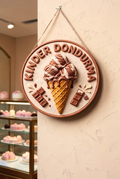 Nod Στολίδι τοίχου πόρτας με ξύλινο κορδόνι και εικόνα παγωτού, πινακίδα παγω...