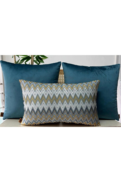 Elanora Home غطاء وسادة زخرفي، قماش منسوج عالي الجودة، طقم من 3 قطع