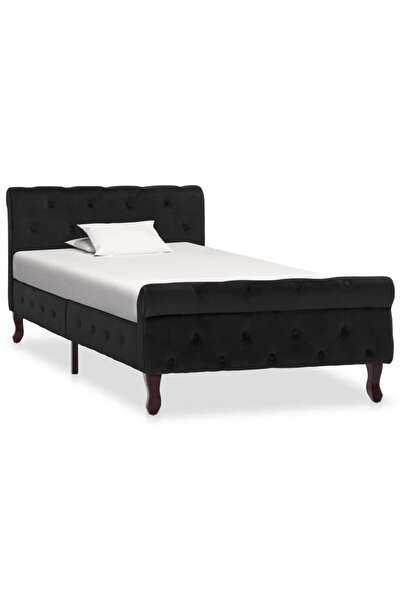 Concept Cadru de pat, negru, 90 x 200 cm, catifea