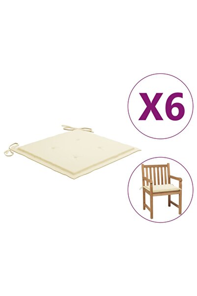Concept Μαξιλάρια καρέκλας κήπου, 6 τεμ., κρεμ, 50x50x3 cm, ύφασμα