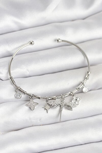 Inure Jewelry سوار نسائي من النحاس الفضي اللون بتصميم يوسيفتشوك الساحر