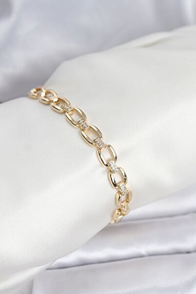 Inure Jewelry Brass Gold Color Vip Series Chain Model Zircon Stone Women's Br...